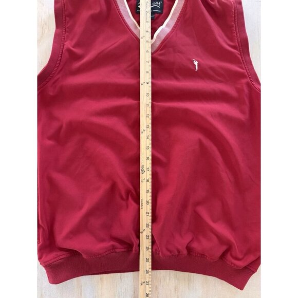 Austin Golf Vest Men Medium Red Pockets V Neck Stain Resistant Activewear Preppy - Picture 7 of 13